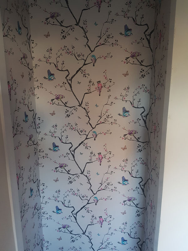 Floral bird wallpaper, Derby