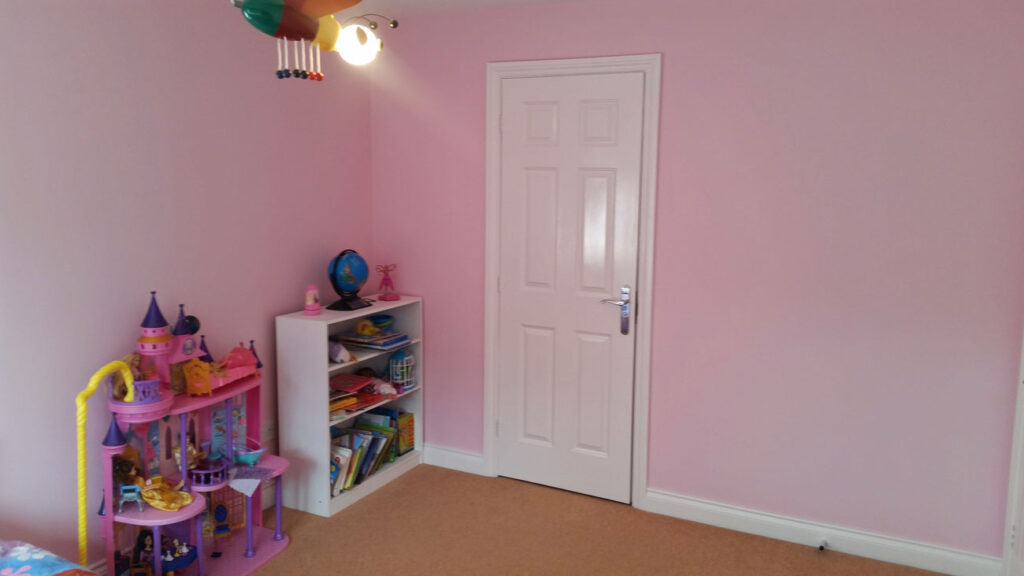 Painted pink kids' room