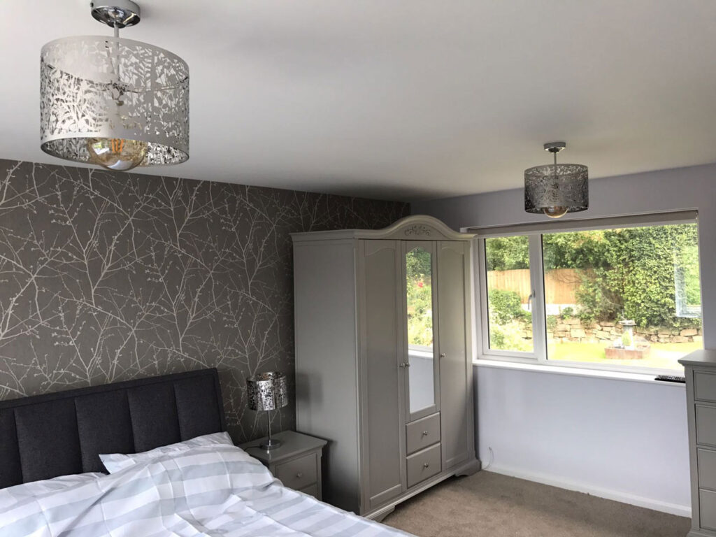 Bedroom wallpaper decorating and painting, Derby